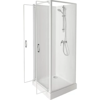 Cabine de douche Ezya Carré 80 x 80 cm à Portes battante