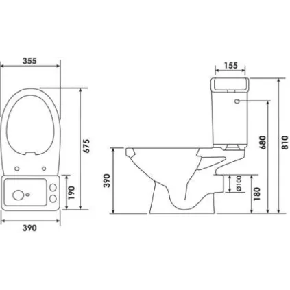 PAck WC Sans bride avec lave main intégré AYOR