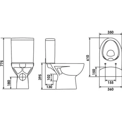 Pack WC Gain de place sans bride Sortie horizontale