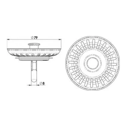 Panier de bonde EVIER 79mm ROLF- AYOR