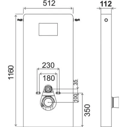 Bâti-support WC mural 3/6 litres avec coffrage noir