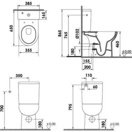 WC PMR surémélé Sans Bride VITRA