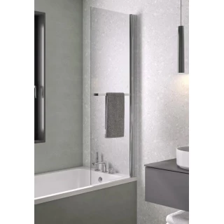 Pare Bain Pivotant COLUMBA 75x150 cm Profilé Chromé Verre transparent