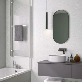 Pare Bain Pivotant COLUMBA 2 110x150 cm Profilé Blanc PB121BTNE