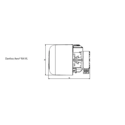 Tête Thermostatique Danfoss Aero® RA/VL 26mm 015G4550