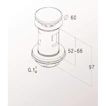 Bonde Lavabo Spécial Porcher Clapet Inox L273