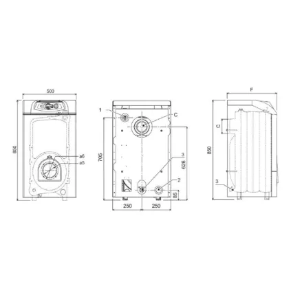 Chaudière Fonte à bois SFL 6 - 43 KW FERROLI