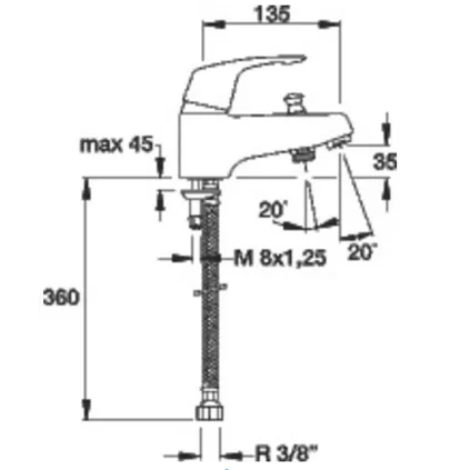 Mitigeur Baignoire Monotrou Chromé LISA