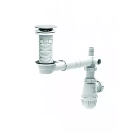 Ensemble bonde de lavabo avec tubulure extra-plate TBXP Clapet inox