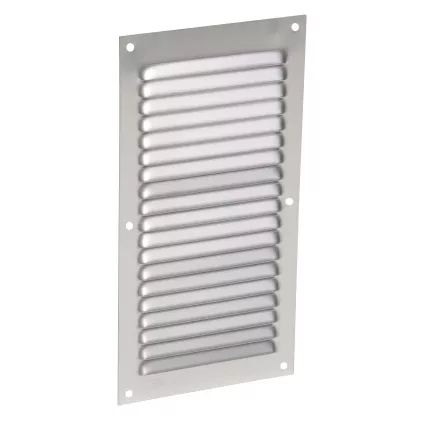 Grille alu Rectangulaire verticale à Visser Persiennes Anodisé Gris 20x10 NICOLL