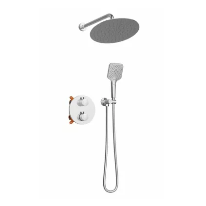 Kit Douche Thermostatique Encastré Rond DRAKAR 2 voies chromé
