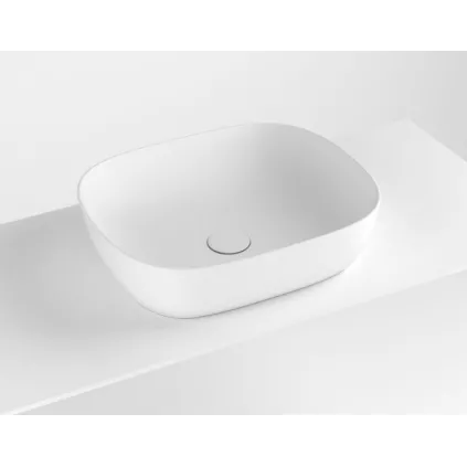 Vasque Céramique HAORI Blanc Mat à poser 460x370x115