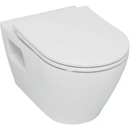 Cuvette suspendue et abattant Sans bride caréné