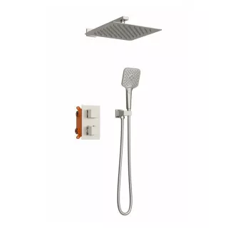 Kit douche thermostatique Encastré 2 voies DRAKAR Nickel brossé
