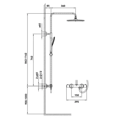 Colonne de Douche Thermostatique GALA Gun