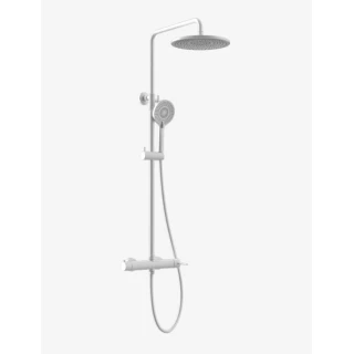 Colonne Thermostatique Douche Gala Chromé Blanc Mat