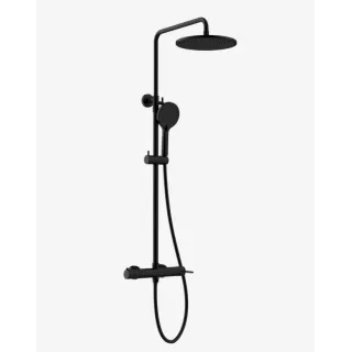 Colonne Thermostatique Douche Gala Chromé Noir Mat