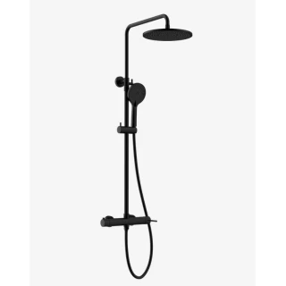 Colonne Thermostatique Douche Gala Chromé Noir Mat