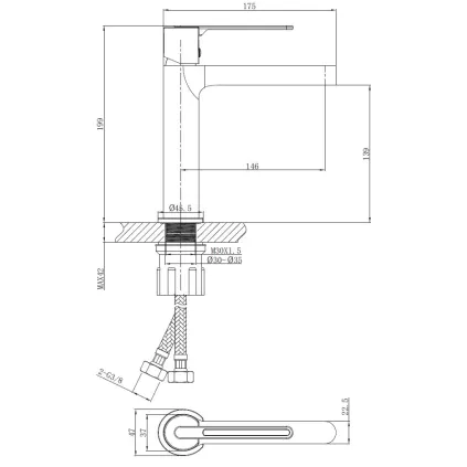 Mitigeur de lavabo Hanaé Noir Mat