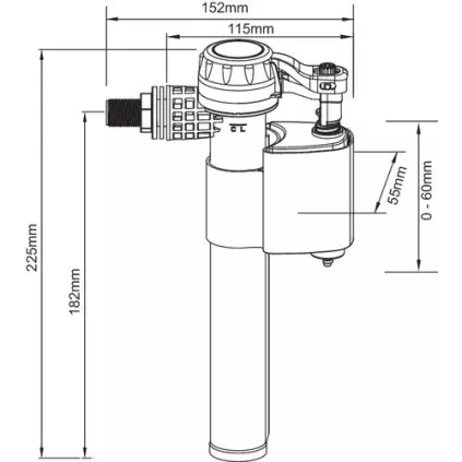 Robinet flotteur retardateur de remplissage à alimentation latérale  FIXOCONNECT