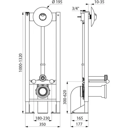 Bâti-support autoportant Tempofix DELABIE - 3/ 6 L