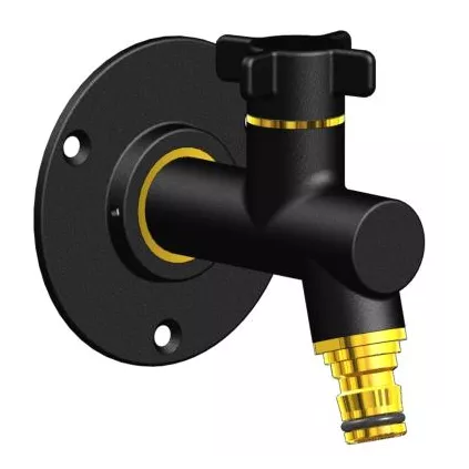 Robinet Arrosage OSLO Vertical coloris Noir + Rosace