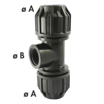 Té PLAST Filetage Femelle