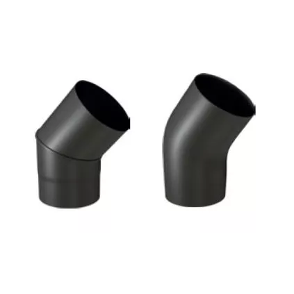 Coude 45° acier émaillé noir MAT