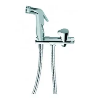 Kit complet hygiène WC avec douchette jet pluie à gachette, flexible