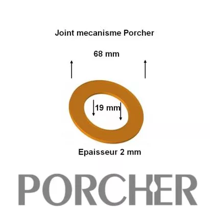 Joint de mécanisme WC PORCHER 68x19x2