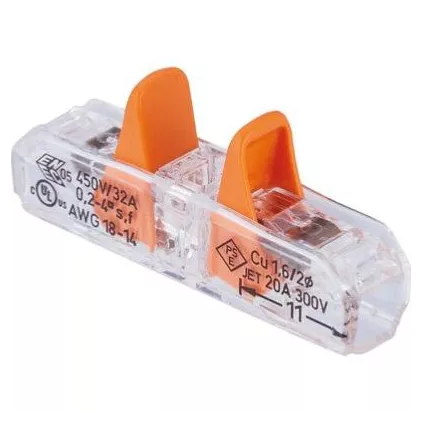 Borne de connexion Wago Droite 2 conducteurs 4 mm² 221-2411