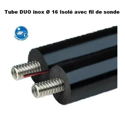 Flexible Inox Duo Solaire Isolé Ø 16  5 Mètres + Cable de Sonde