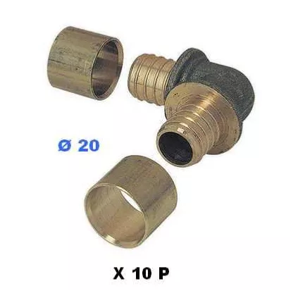 Lot de 10 Coudes PER 20 à glissement