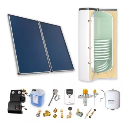 Kit Complet Chauffe eau Solaire 200 L pose sur Tuile + Appoint Electrique