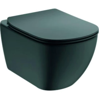 Cuvette de toilette et abattant ultra fin - Aquablade Noir IDEAL STAN