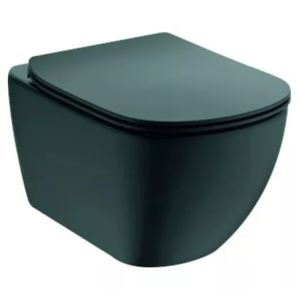 Cuvette Suspendu et abattant ultra fin - Aquablade Noir