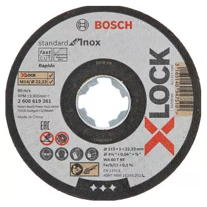 Disque à tronconner Inox XLOCK 115mm x 1mm BOSCH