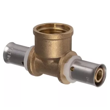 Raccord Té PER à sertir Femelle au centre (Sertissage)