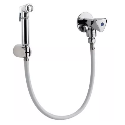 Lave-bassin avec robinet à clapet, douchette à bouton poussoir