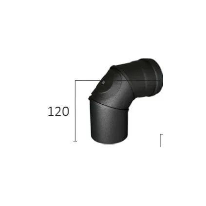 Coude Equerre 90° Noir Mat 100mm avec porte de visite