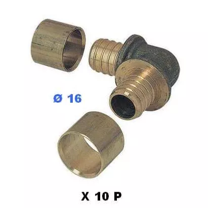 Lot de 10 Coudes PER 16 à glissement