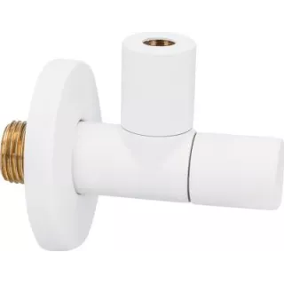 Robinet d'arrêt Lavabo Equerre Blanc 1/2 ECO-BRICOLAGE