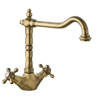 Mélangeur Lavabo Bec Rétro 1866 Laiton Vieilli GROBER GRB 212799