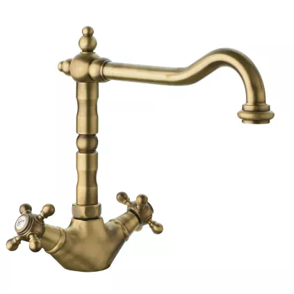 Mélangeur Lavabo Bec Rétro 1866 Laiton Vieilli GROBER GRB 212799