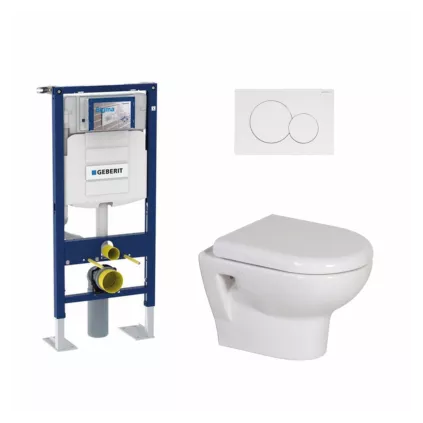 Bati support DUOFIX SIGMA + Cuvette + Plaque Sigma 01 Blanc