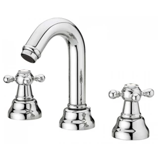 Mélangeur Lavabo 3 Trous Bec court 1866 Rétro Chrome GROBER GRB 22619