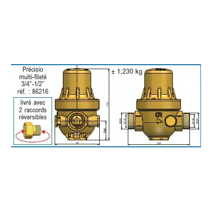 Réducteur Pression PRECISIO Multi-filetage