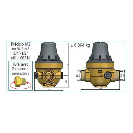 Réducteur de pression PRECISIO M2 multifiletage 86315