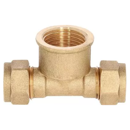 Raccord en Té Bicone Bague laiton Filetage Femelle