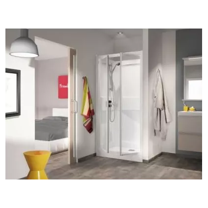 Cabine KINEPRIME 100X80 Niche 2 Portes Pivotante 18 CM
